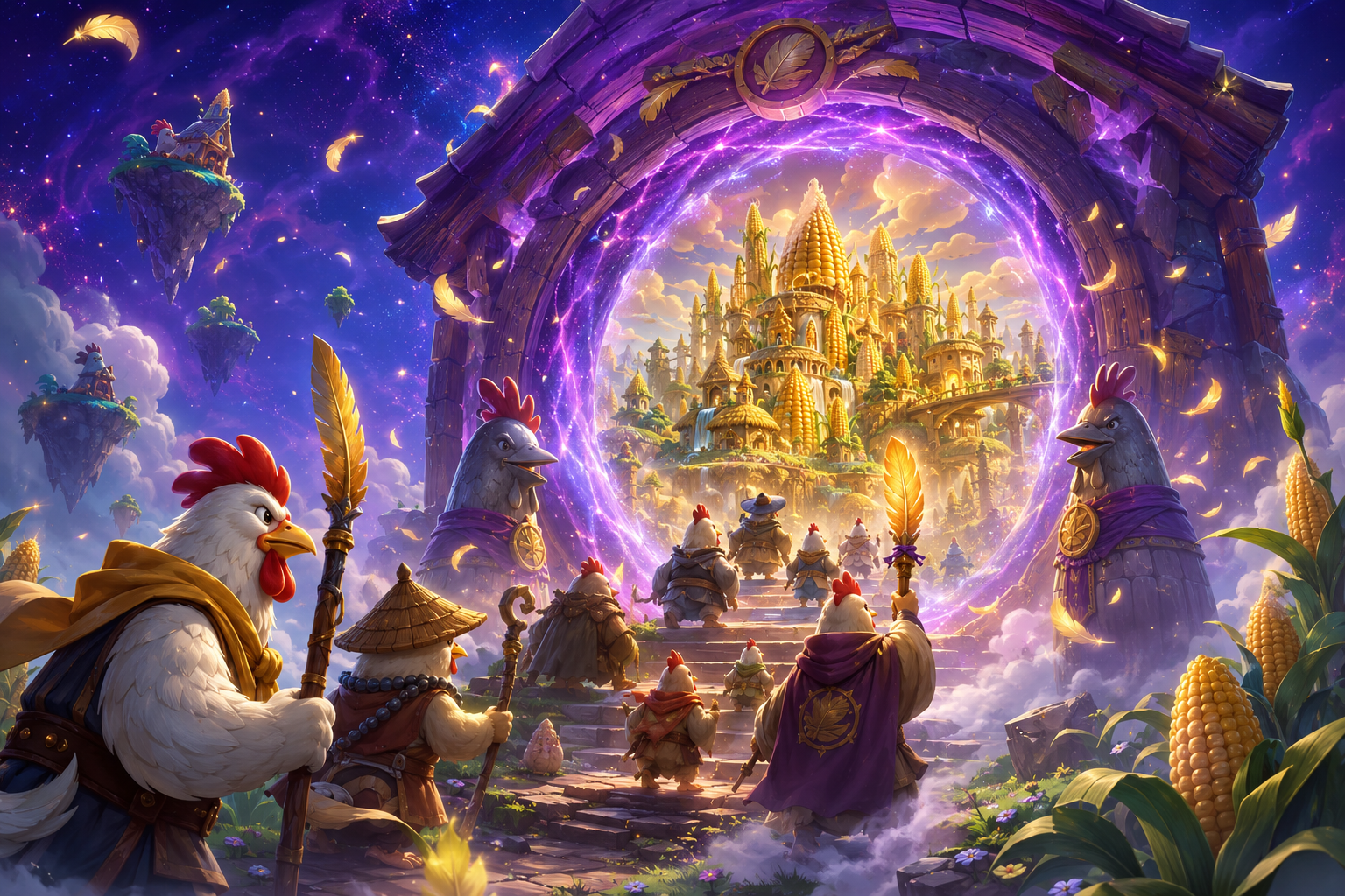Portail dimensionnel vers un royaume de maïs sacré